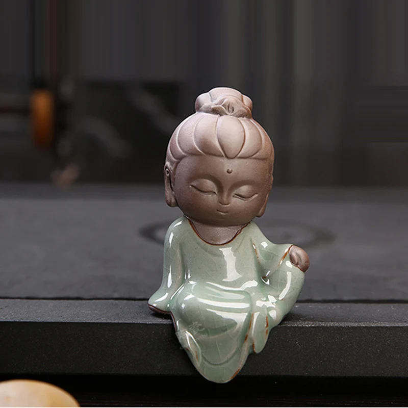 Nette Guanyin Tee Haustiere Keramik Buddha Kleiner Mönch Boutique Geyao Kleine Wohnkultur Ornamente Kung Fu Tee Spielen Zubehör Image