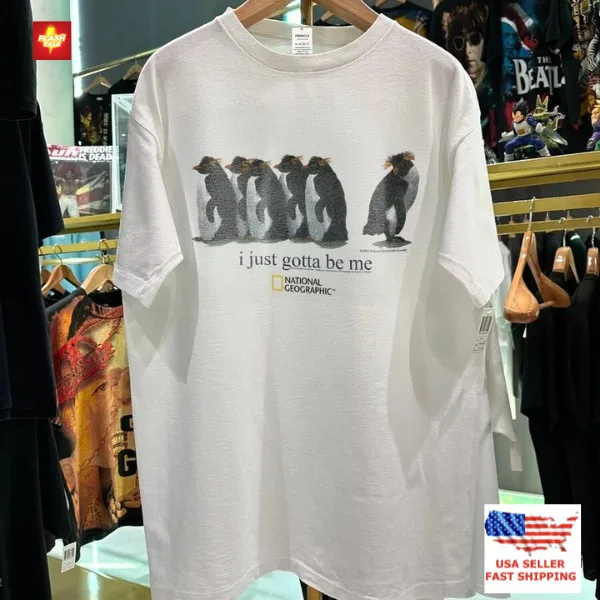 2001 „I JUST GOTTA BE ME“ ROCKHOPPER NAT GEO SELTENES WEISSES T-SHIRT für Männer und Frauen