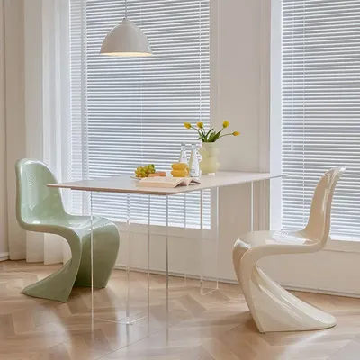 Acrylic Transparent Chair, Minimalist Home Designer Dining Chair, Light Luxury High-end Dining Table and Chair, Makeup Chair
