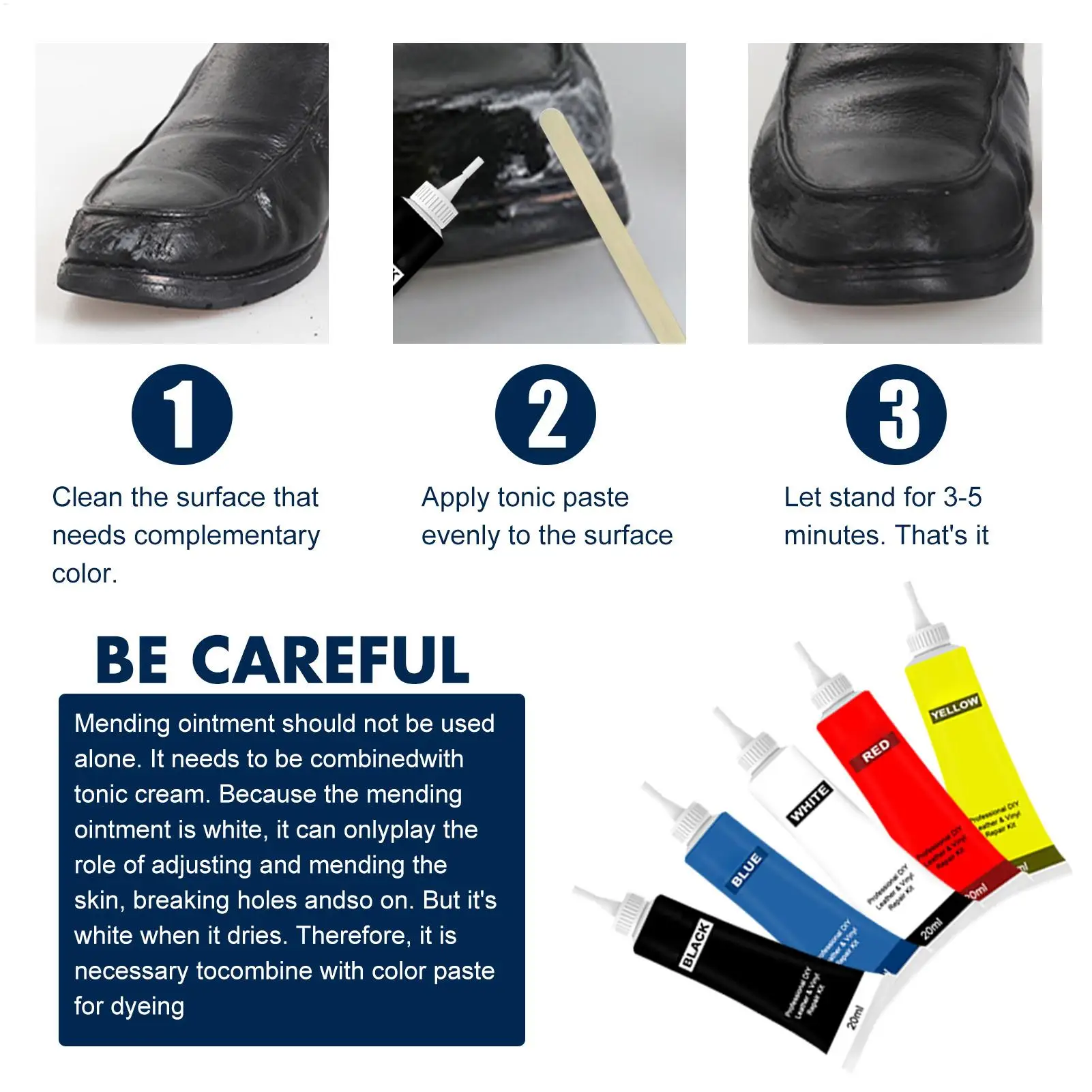 Lederreparaturgel für Autositze, Lederspülung und Lederreiniger, Verwendung auf Lederbekleidung, Möbel, Jacken, Schuhen, 20 ml Image