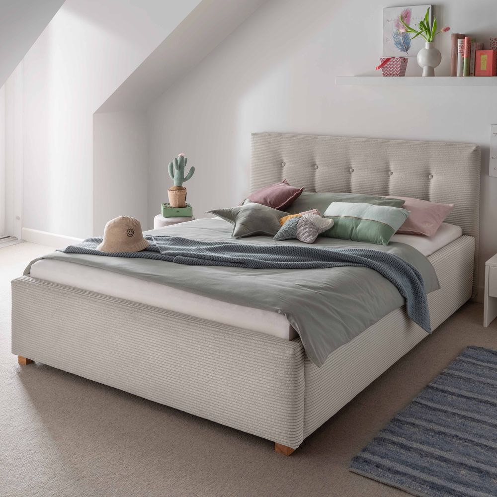 INFANSKIDS »Lima« Polsterbett 200x210 cm / Lincoln 86 Hellgrau Image