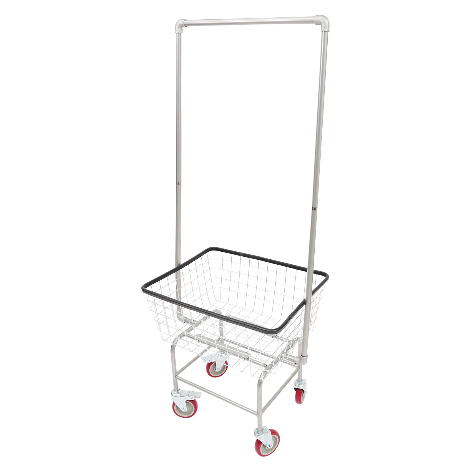110 Lbs Capacity Laundry Basket , Steel Wire Laundry Cart, Commercial Laundry Basket Cart with 4 Nylon Universal Wheels