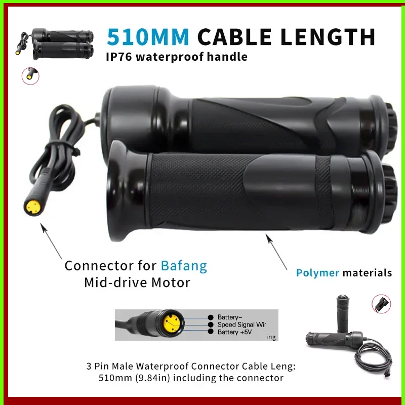 Elektrische Fahrrad Gasgriff 24V 36V 48V Wasserdichten Stecker Plug & Play Langlebigen Stecker Elektrische Fahrrad Zubehör Image