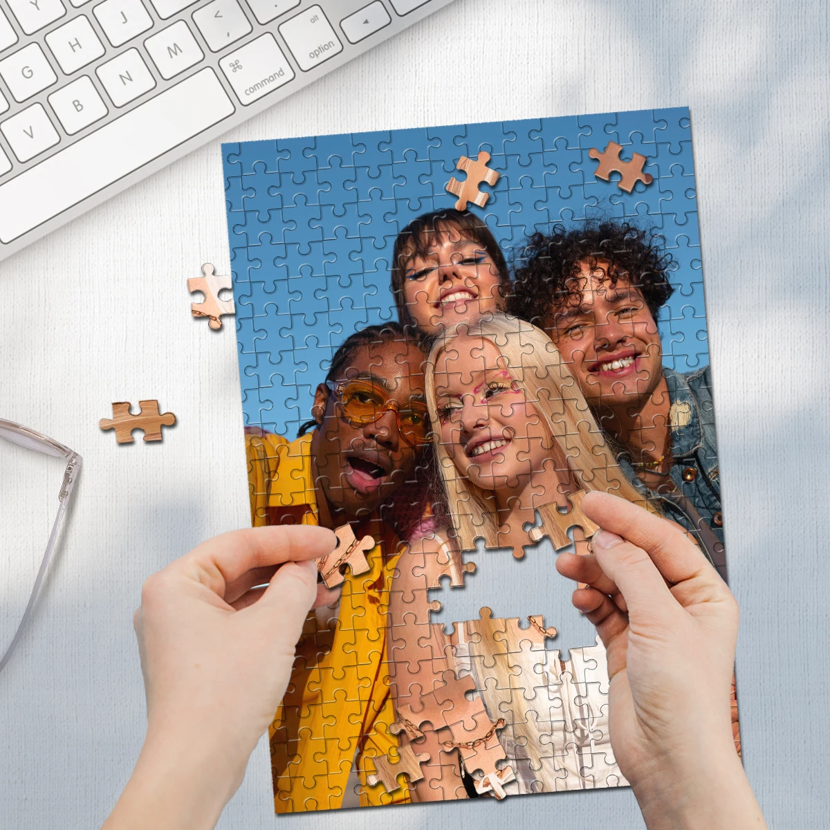 35/300/500/1024 Stück personalisiertes individuelles Fotopuzzle Freund hochladen Foto für individuelles Puzzle einzigartiges Geschenk für Familie Freunde Spe Image
