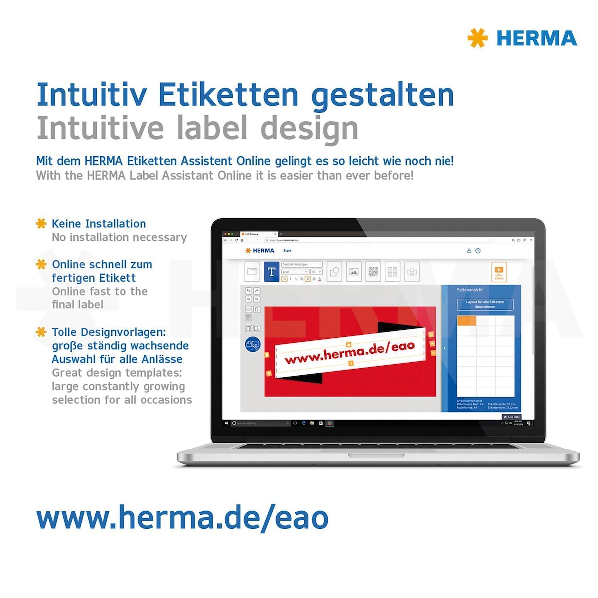 Herma Etiketten permanent Ø 40 mm Silphie braun 20 Bl 480 Etik. Image