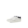 Sneaker JACK & JONES "JFWMORDEN", Herren, Gr. 42, weiß (weiß, blau), Textil, Lederimitat, casual, Schuhe, mit Farbeinsätzen