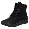 Winterboots RIEKER, Damen, Gr. 36, braun (schwarz, braun), Nubuklederimitat, Textil, sportlich, Schuhe, Schnürboots, Stiefelette, Casual-Boots mit softem Schaftrand