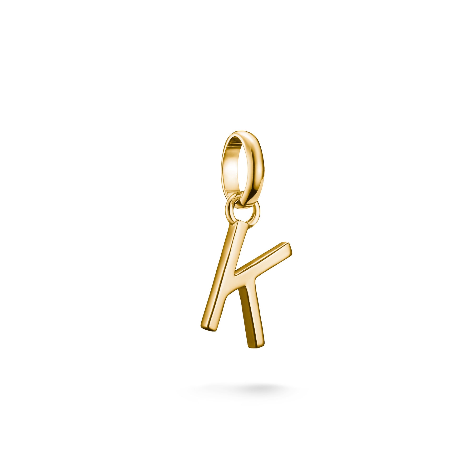 Charm Buchstabe THOMAS SABO "Charm Alphabet/Buchstabe - Connect", gold (gelbgoldfarben), Charms, Damen, K, Silber 925 (recycelt)