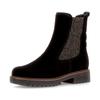 Chelseaboots GABOR "KOS", Damen, Gr. 39, schwarz, Veloursleder, Elastischer Einsatz, unifarben, Basic, Schuhe, Blockabsatz, Stiefelette in Komfortweite H (= sehr weit)