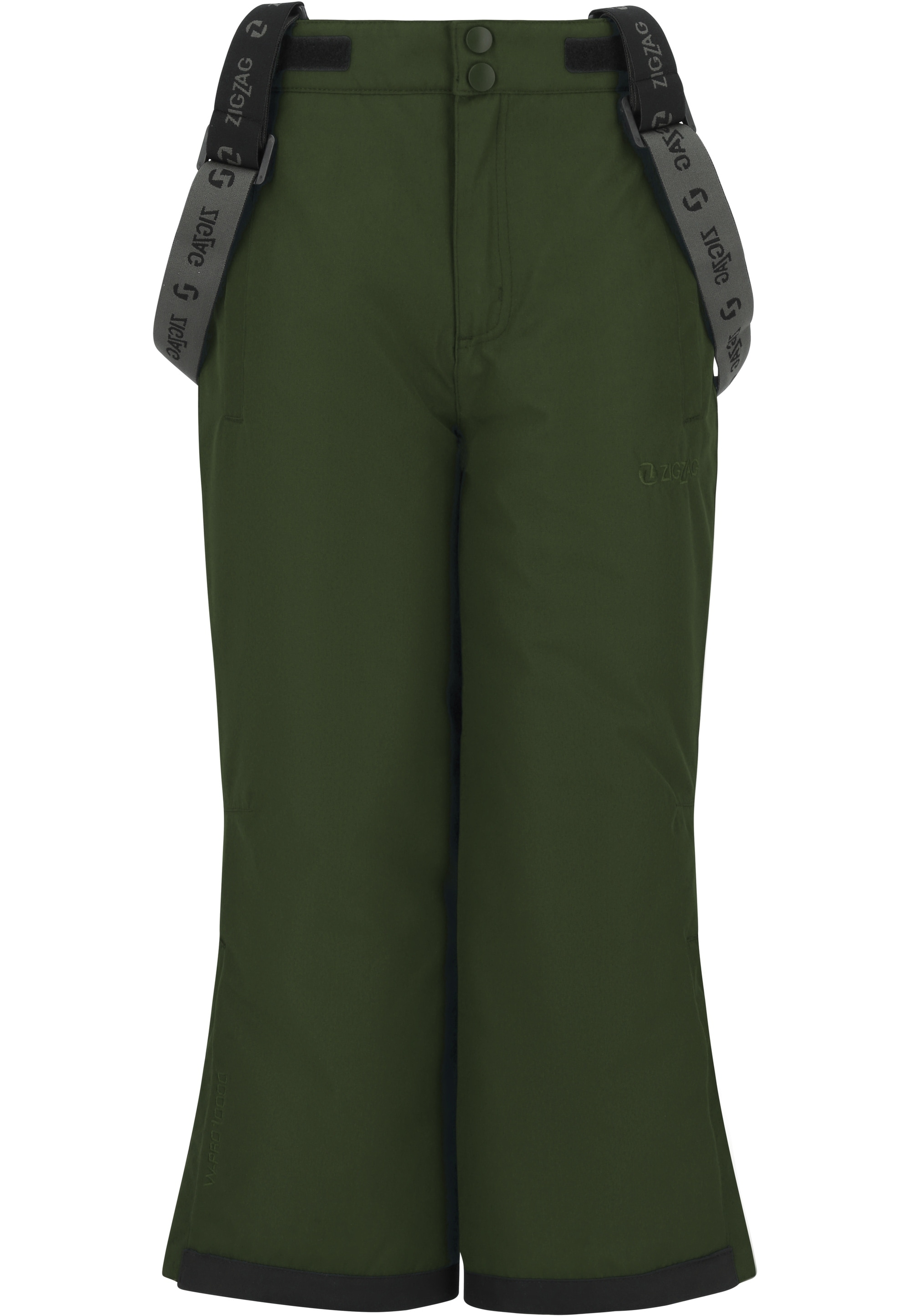 Skihose ZIGZAG "Soho", Kinder, Gr. 128, EURO-Größen, dunkelgrün, meliert, 88% Polyester, 12% Elasthan, unifarben, lang, Hosen, mit abnehmbaren Hosenträgern Image