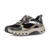 Keilsneaker GABOR ROLLINGSOFT, Damen, Gr. 43, schwarz, mokka, silberfarben, Veloursleder, Glattleder, Textil, metallic, sportlich, Schuhe, Plateau, Schnürschuh, Halbschuh mit Wechselfußbett
