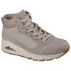 Keilsneaker SKECHERS "UNO-STACRE SHINE", Damen, Gr. 38, grau (taupe), Veloursleder, Lederimitat, Textil, casual, Schuhe, High Top Sneaker, Schnürboots mit Luftkammern Sohle