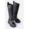 Plateaustiefel BUFFALO "ASPHA RIDING BOOT HI", Damen, Gr. 41, schwarz, Lederimitat, klassisch, Schuhe, Langschaftstiefel, Reitstiefel, Stiefel zum Schlupfen