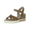 Keilsandalette TAMARIS "Tamaris Sandalen Leder", Damen, Gr. 39, braun (cognac), Leder, casual, Schuhe