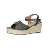 Keilsandalette BULLBOXER "Bullboxer Sandalen Lederimitat/Textil", Damen, Gr. 39, grau, Lederimitat, Textil, casual, Schuhe