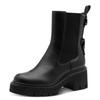Chelseaboots TAMARIS, Damen, Gr. 41, schwarz, Lederimitat, Elastischer Einsatz, unifarben, modisch, Schuhe, Blockabsatz, Stiefelette mit Zierschnallen-Element an der Ferse