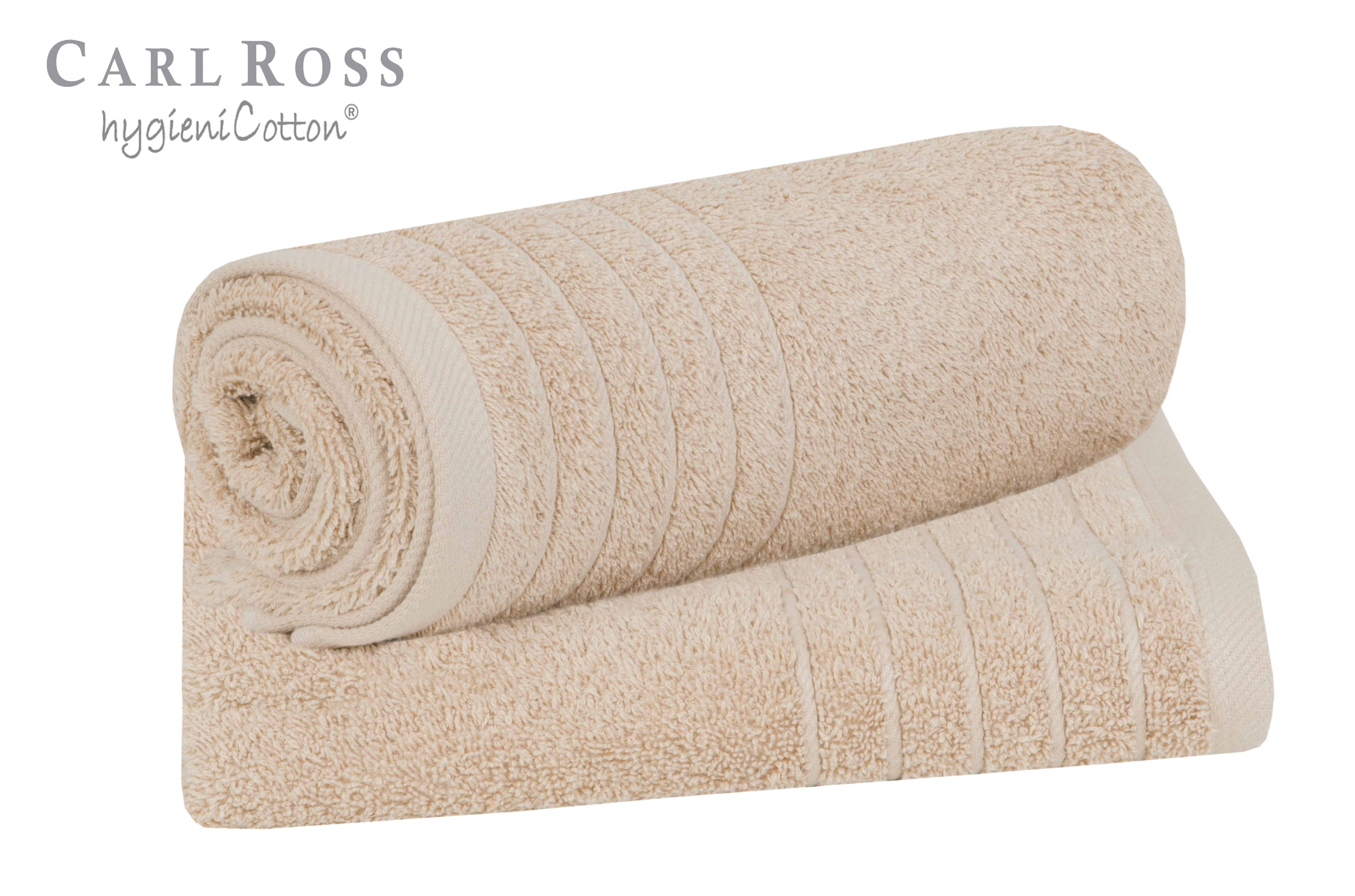 Handtuch CARL ROSS "HygieniCotton", braun (cork), B:50cm L:100cm, Frottee, Obermaterial: 100% Baumwolle, Handtücher, mit 2 Aufhängekordeln Image