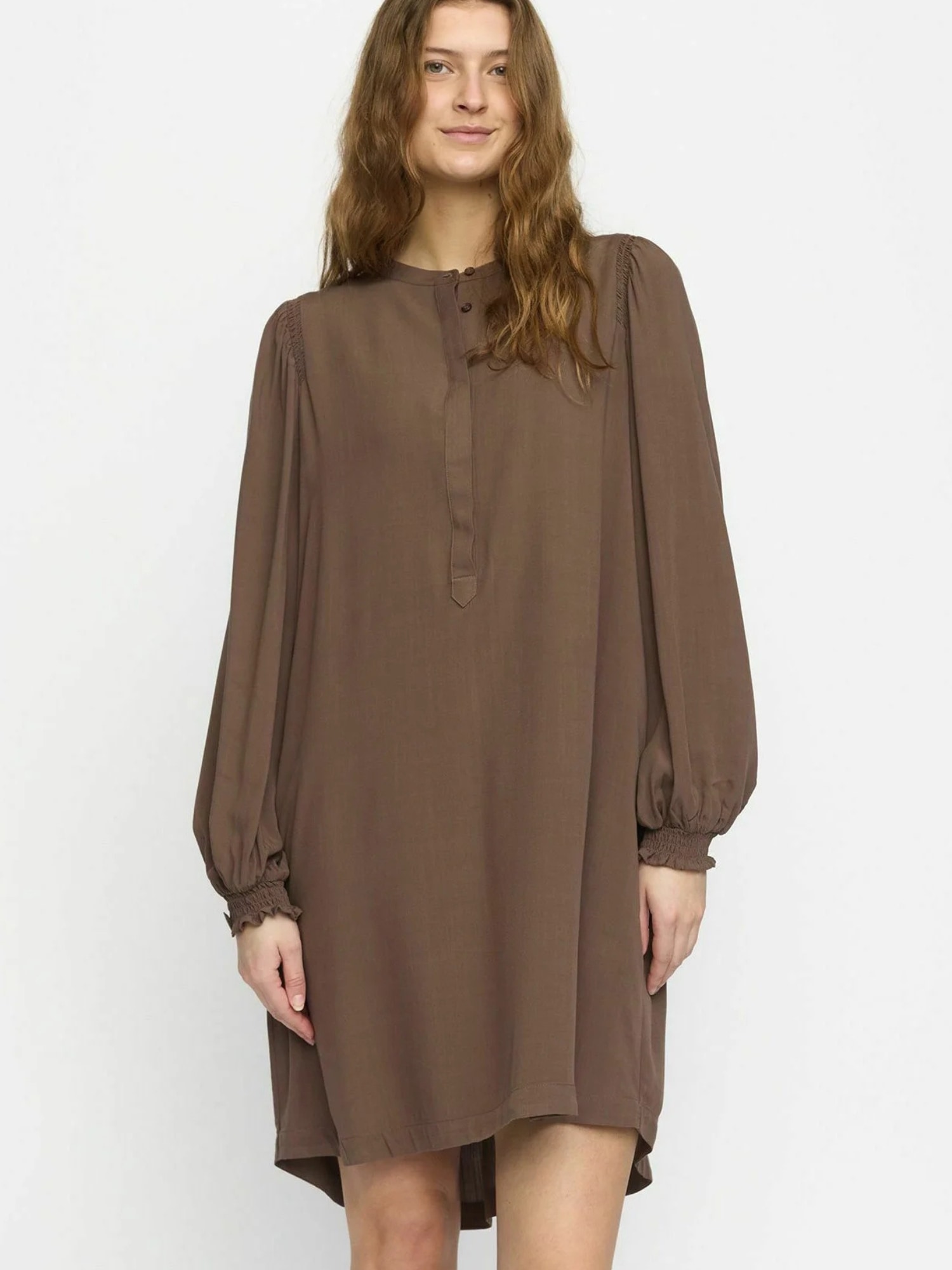 Jerseykleid SOFT REBELS "Soft Rebels Dress SRAnne", Damen, Gr. XS, Normalgrößen, 153 coffee quartz, Obermaterial: 100% Viskose, Kleider Image