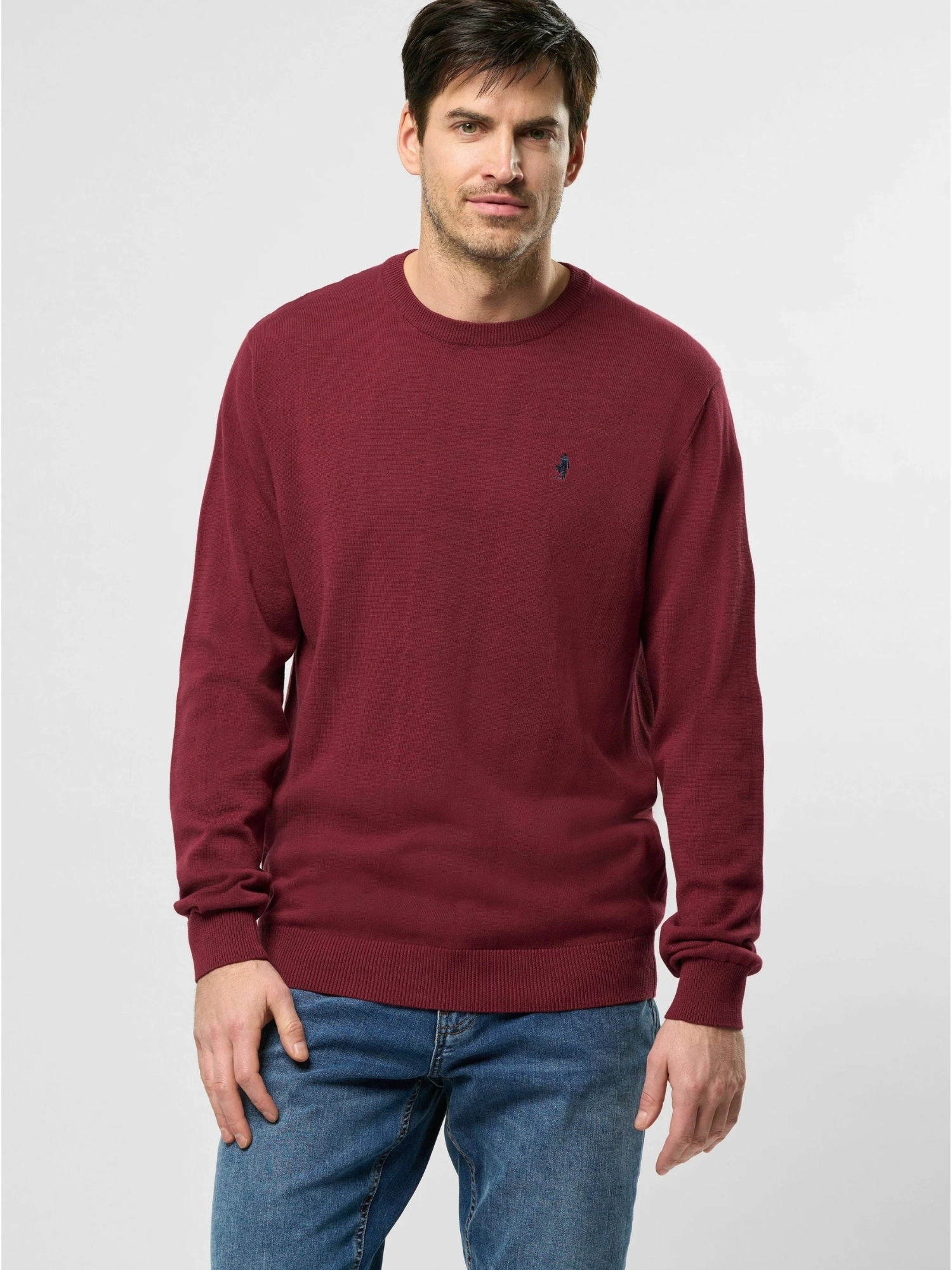 Strickpullover MCS "MCS Sweater Ellison", Herren, Gr. L, zinfandel, Obermaterial: 100% Baumwolle, Pullover Image