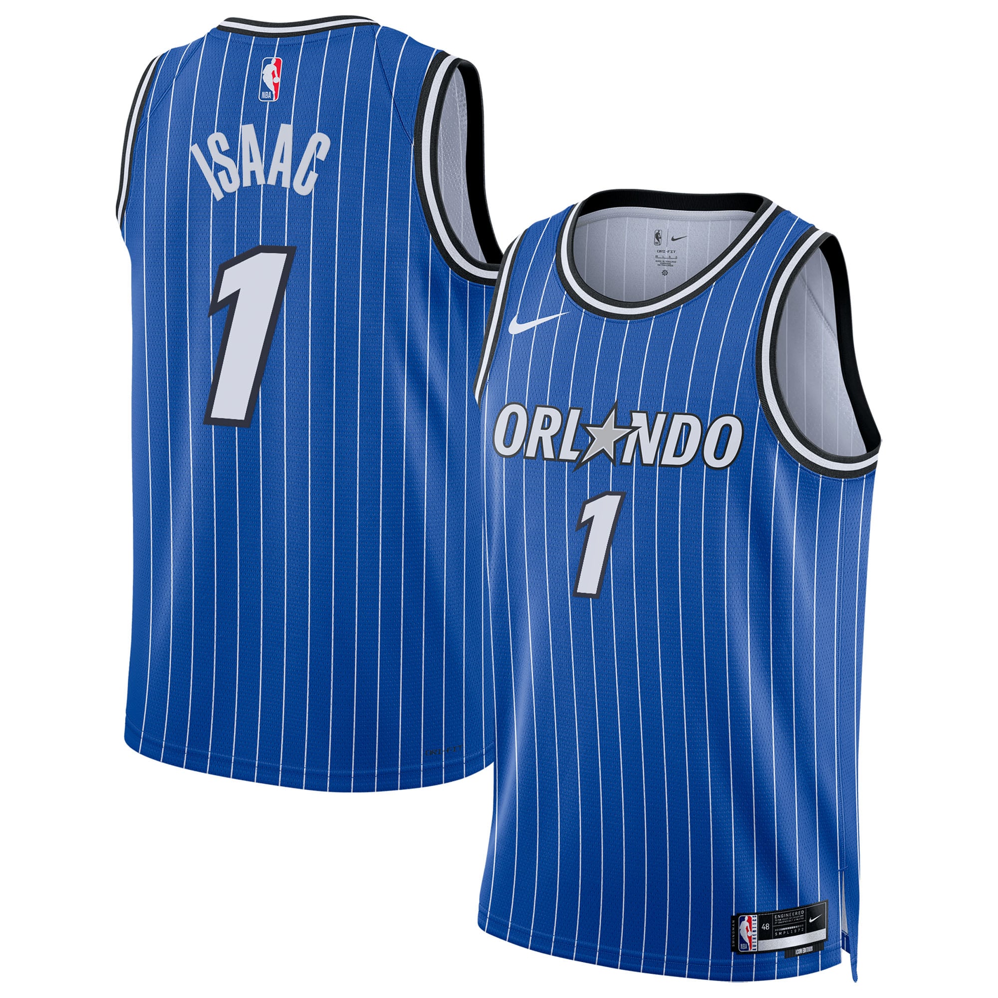 Maillot Nike Réplique Icon Edition Swingman Orlando Magic - Bleu - Jonathan Isaac - Unisexe - unisexe Taille: L
