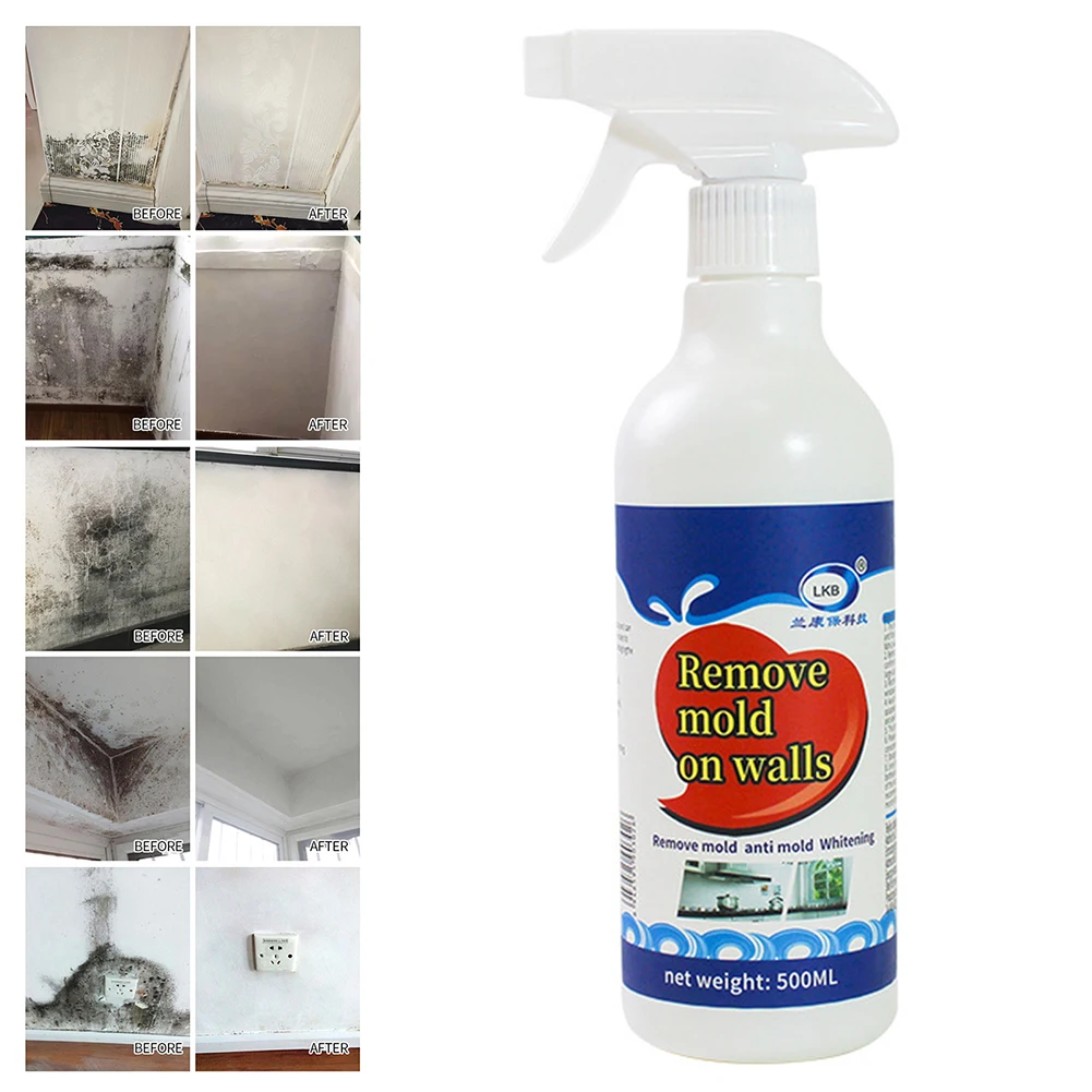 500 ml Wandformen Entferner Entfernen von Schimmelpilzflecken an Wänden Tiefe Kacheln Schimmelputzreiniger für Hausküchenform-Reinigungsspray Image