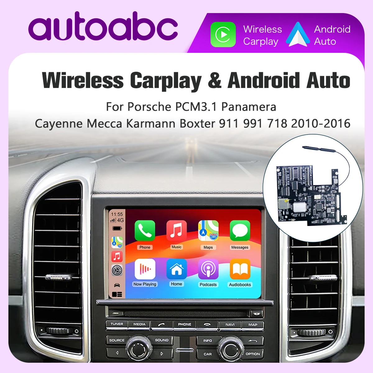 Drahtloses Carplay-Android-Automodul für PCM3.1 Panamera Cayenne Cayman Macan Boxster 911 991 718 AirPlay Mirror Link Image