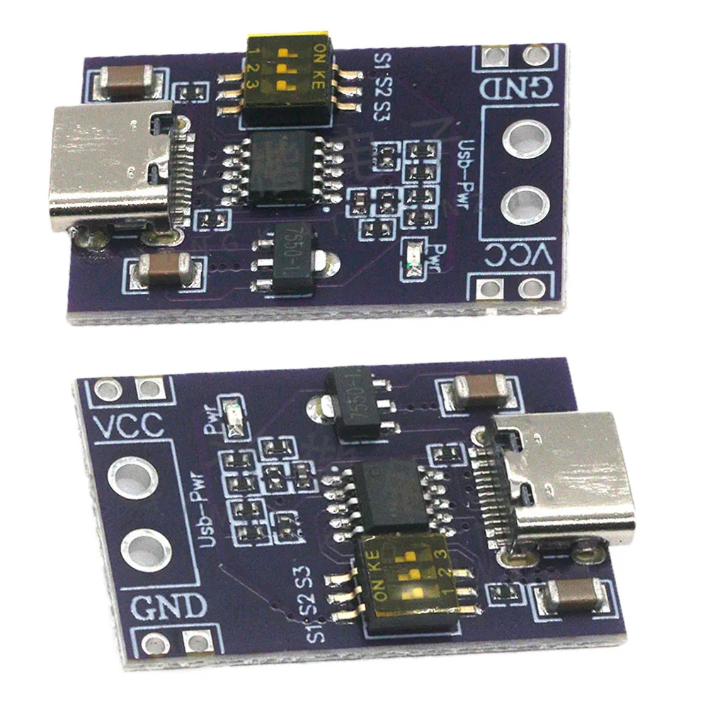 2PCS PD/QC/AFC Schnelllade-Decoy-Trigger-Modul, 5V 9V 12V 15V 20V Festspannungsausgangsadapter, Multi-Protokoll-Spannungsprüfer Image