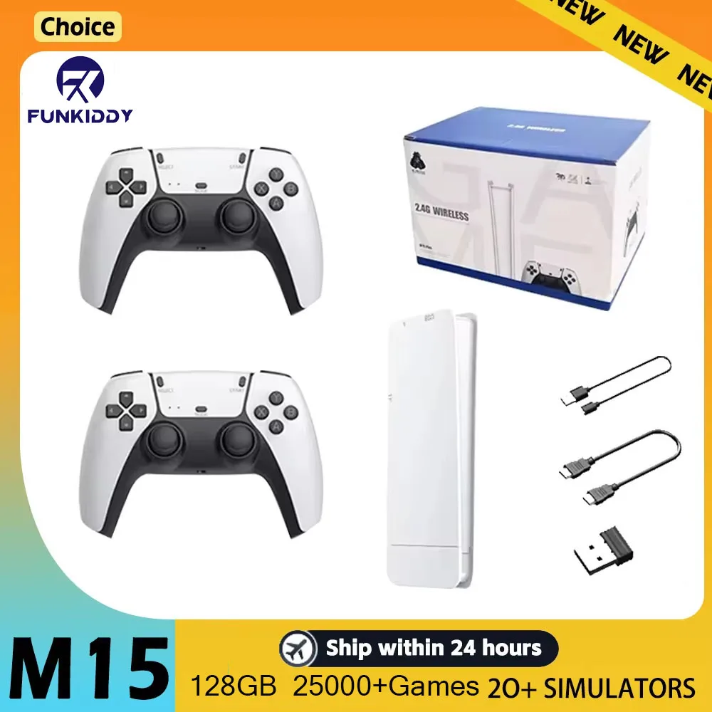 Retro Game Console M15 64GB 20000+game 4K High-definition Output Handheld Video Game Stick 20+emulator GBA PS1 Arcade Games NEW