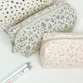Petit sac à stylo floral frais, grande capacité, étui à crayons, sac de rangement multifonctionnel, fournitures scolaires pour étudiants