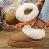 Winter Verdicken Plüsch Warme Schnee Stiefel für Frauen Plus Größe 36-43 Nicht Slip Baumwolle Gepolsterte Schuhe Frau kunstpelz plattform Stiefeletten