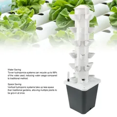 Hydroponics Tower White 30 Hole Vertical Hydroponic Planting System with 20L for Vegetable Hydroponic Grow Tower