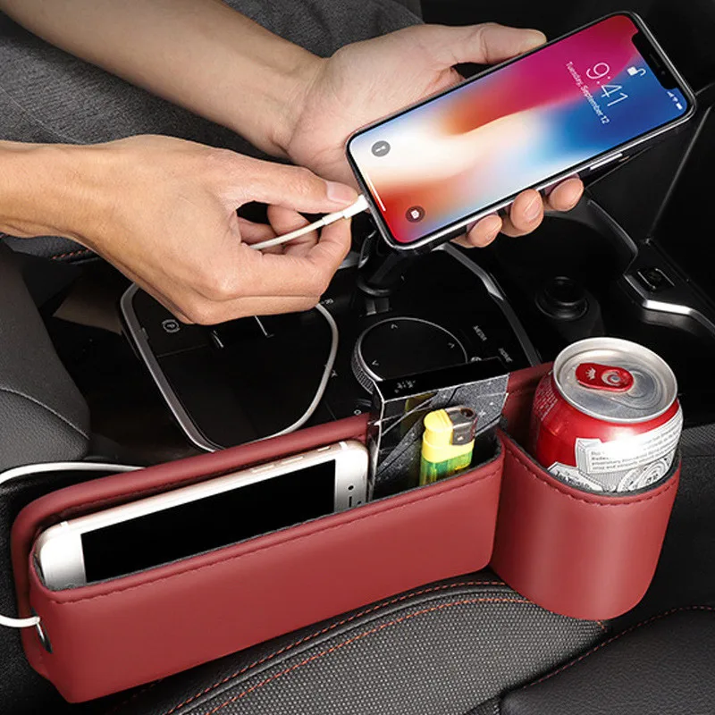 Für Nissan Leaf Teana/Altima L34 Micra K14 2017 ~ 2025 Auto Sitz Lücke Füllung Lagerung Box Mit Tasse halter Organizer Fall Zubehör Image