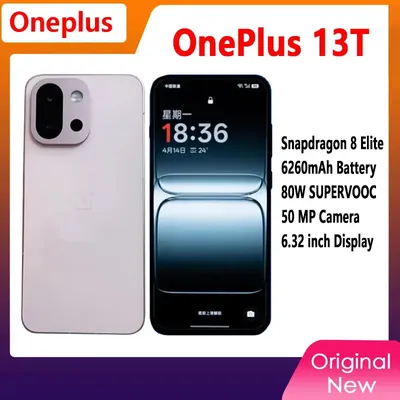 OnePlus 13T Unlocked 5G Smart Phone 6.32'' 120Hz OLED Screen 6260mAh 80W Super Charge Snapdragon 8 Elite 50MP Main Camera NFC