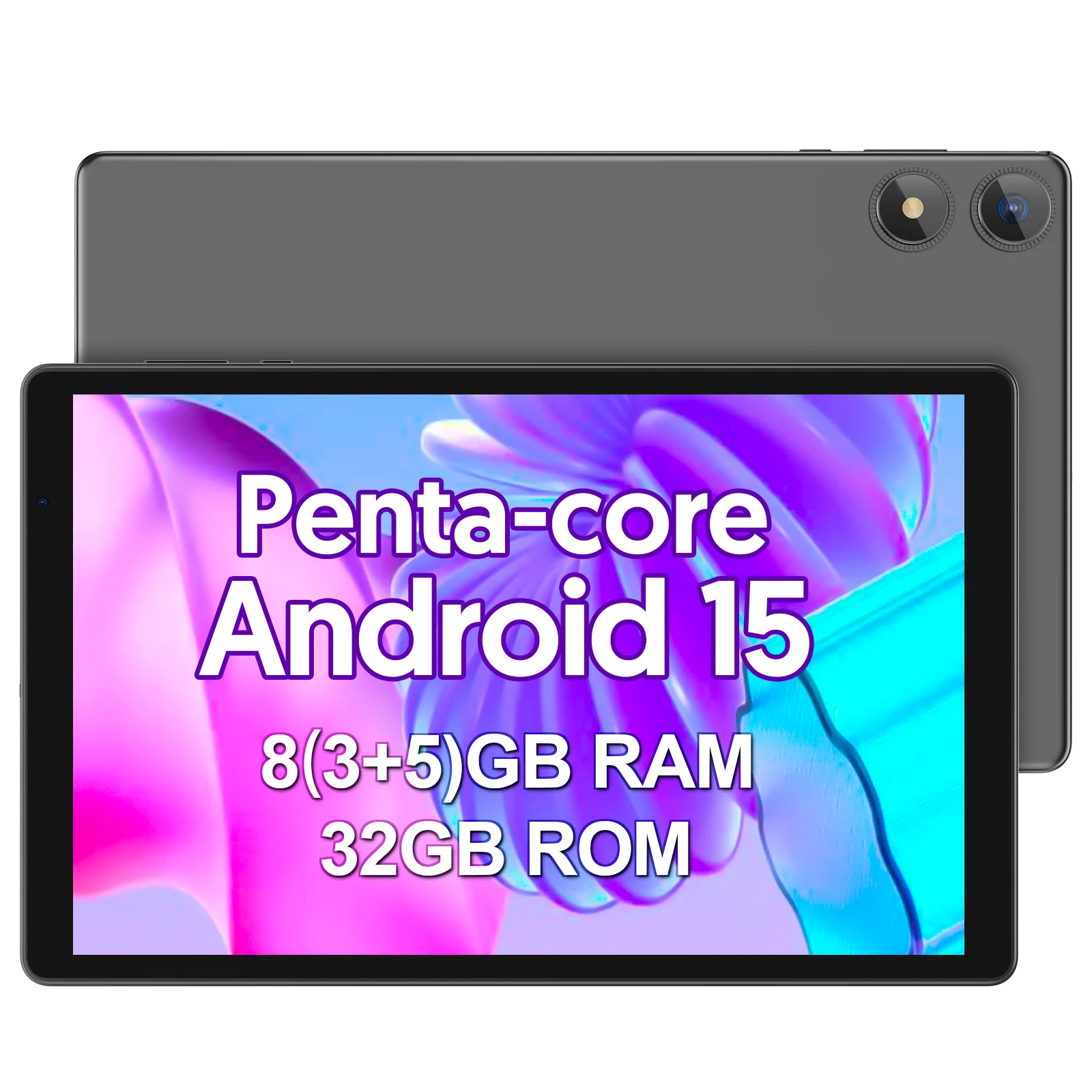 BAKEN Android 15-Tablet, 8 (3+5) GB + 32 GB Speicher, Penta-Core-Prozessor, Wi-Fi6, Bluetooth, USB-C, Google Play Store, Image