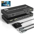 Switch KVM USB C 2x1 4K Tipo C Switch KVM HDMI 2 in 1 uscita Supporto Ricarica PD per 2 Loptop Condividi 1 Tastiera mouse monitor HDMI