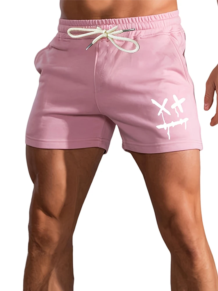 Herren-Shorts 2025, Strand-Badehose mit lächelndem Gesicht, Druckmuster, Sporthose, schnell trocknende Mode, lässige Alltagskleidung Image