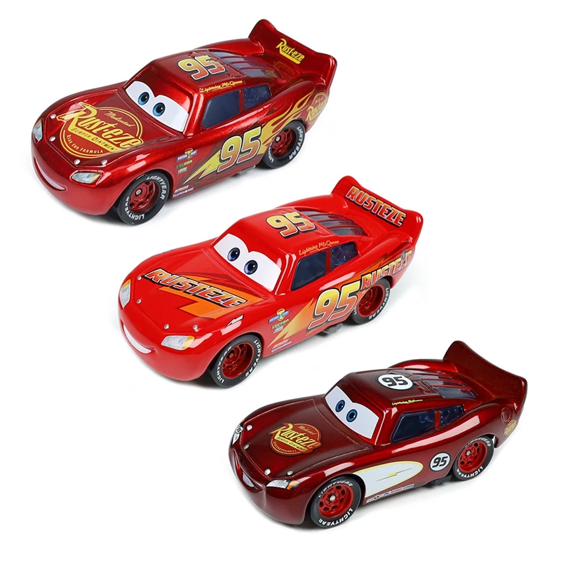 Pixar Cars 3 2 Lightning McQueen 95 Red McQueen Mini-Modell, Druckguss-Metalllegierung, Kindergeburtstagsgeschenk, Disney-Autos, 1:55, Racer-Spielzeug Image