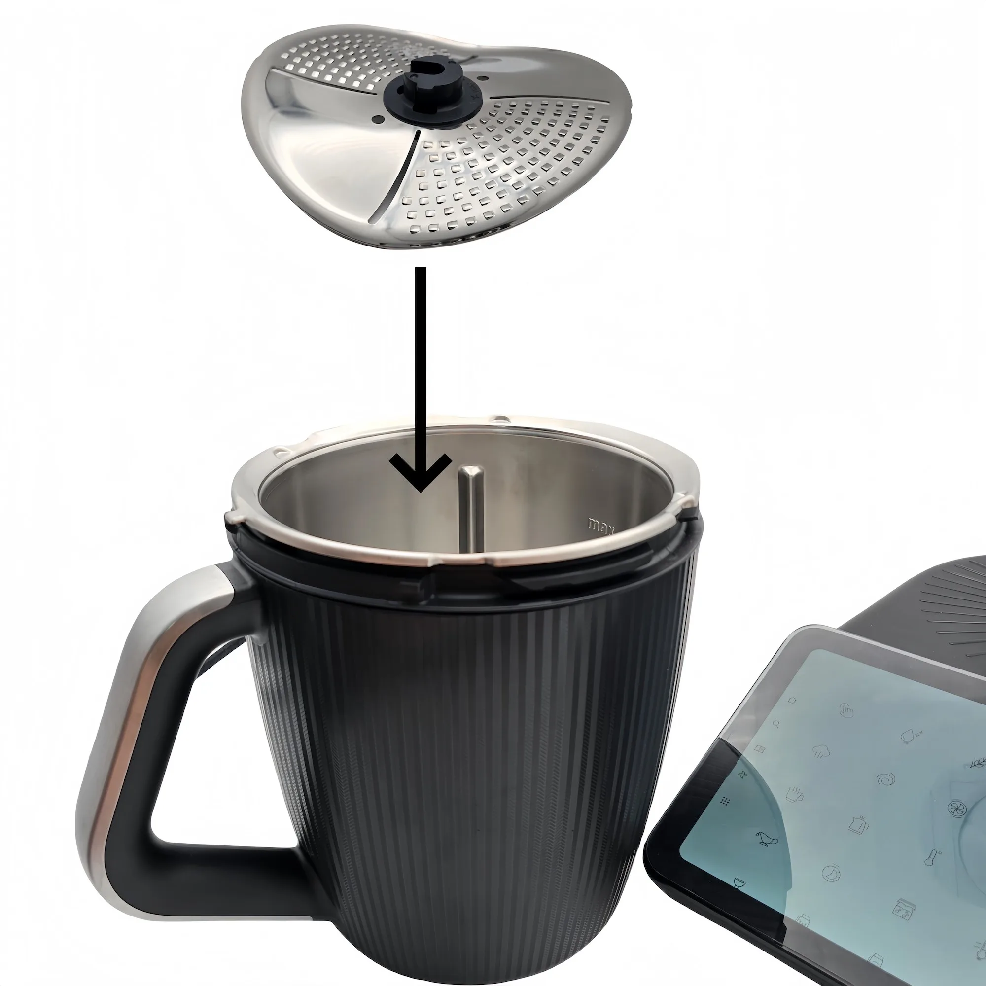TM7 Schutzhülle Schäler Cutter, Klingenabdeckungsaufsatz für Thermomix TM6 TM5 TM7 Gemüse Edelstahl, Küchenzubehör Image