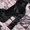 Schwarzer Samt Kreuz Herz Ketten Dekor Blockabsatz Sandalen Peep Toe Plattform Schwarze Perle Frauen Schuh Kreuzriemen Schnalle Sandalen