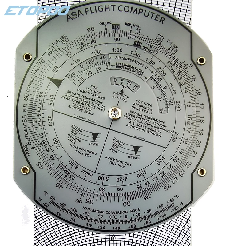 Multifunktionale Navigationslineallehre Pilot Slide Rule für Kunststoffpiloten Militärflug Slide Rule Aviation Flight Ruler Image