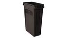 Rubbermaid commercial slim jim receptacle with venting channels, rectangular, plastic, 23 gallons, b