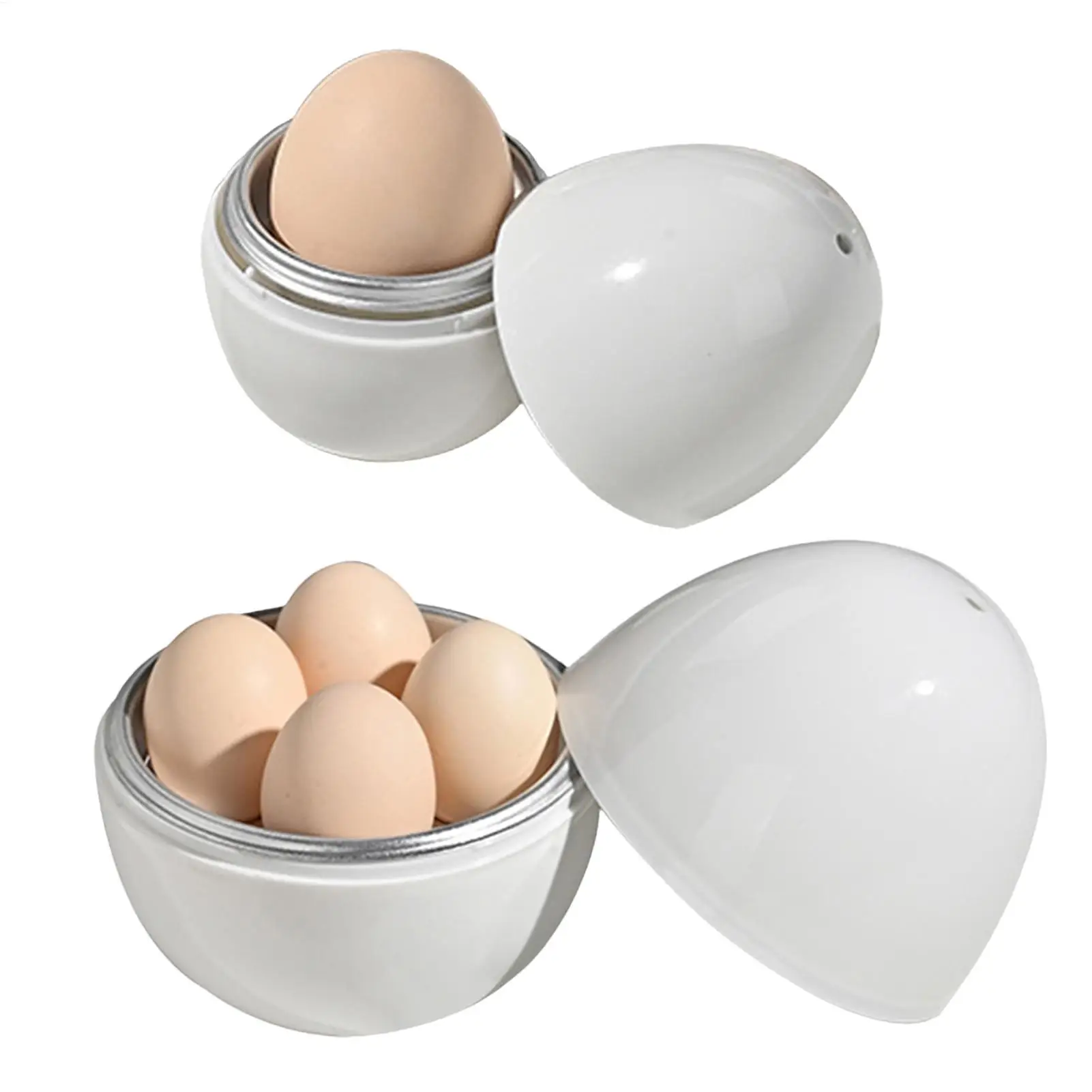 Cuociuova a microonde Cuociuova sode con coperchio Cuociuova a vapore per uova sode e dure Gadget da cucina per bollitura rapida delle uova
