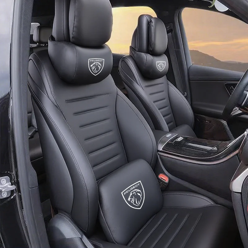 Appui-tête en daim pour voiture Peugeot, oreiller lombaire, mousse à mémoire de forme respirante, pour Peugeot 107 408 4008 308 3008 5008 508 2008 208 301 106 205