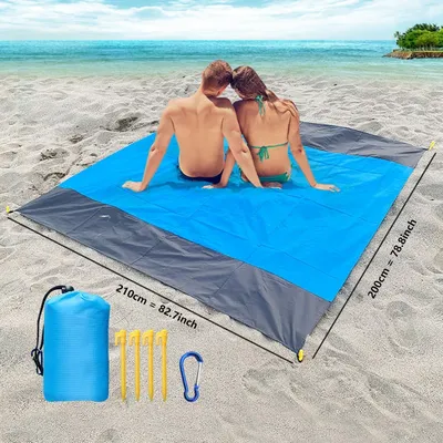200*210cm Sandproof Beach Blanket Waterproof Beach Mat Portable Lightweight Picnic Blanket Camping Mat For Travel Hiking Sports