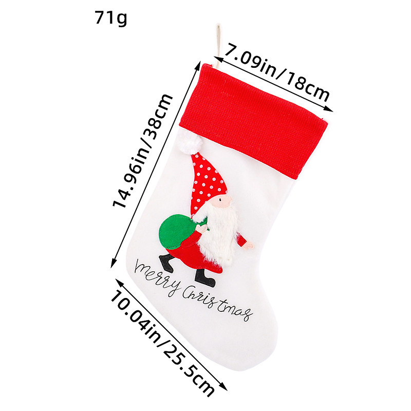 1 PC Christmas Stocking Candy Gift Bag For Kids Holiday Party Decoration Santa Claus Tree Hanging Ornament Christmas Candy Holder Present Pouch