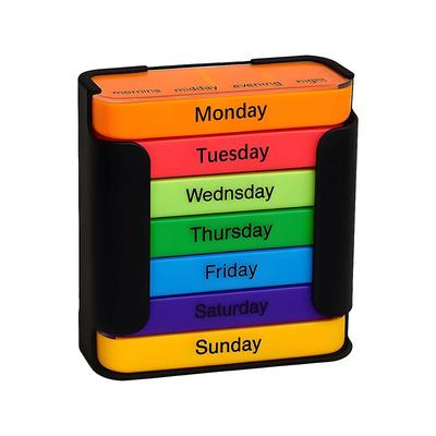 7-Day Large Capacity Portable Pill Organizer Waterproof Medication Organizer Stackable Pill Cases with 4 Times Daily Compartments Travel-Friendly Elderly-Friendly Pill Case for Home Travel Use