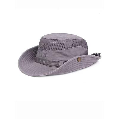Men's Outdoor Sun Protection Safari Hat – Breathable Wide Brim Mesh Fishing Hat with Chin Strap for Hiking, Camping and Travel