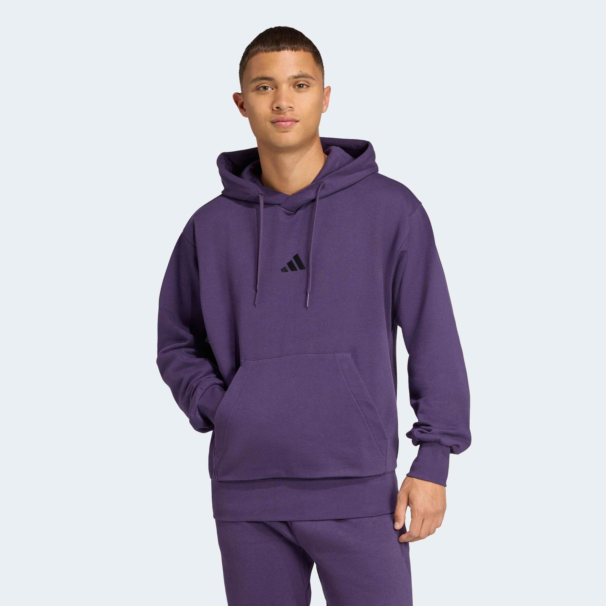 Kapuzensweatshirt ADIDAS SPORTSWEAR "M FEELCOZY HD", Herren, Gr. 3XL, schwarz (aurora plum, schwarz), Obermaterial: 70% Baumwolle, 30% Polyester, Sweatshirts Image