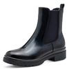 Chelseaboots TAMARIS, Damen, Gr. 36, blau (navy, lack), Lacksynthetik, unifarben, casual, Schuhe, Blockabsatz, Basic, Stiefelette in veganer Verarbeitung