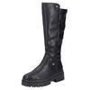 Winterstiefel RIEKER, Damen, Gr. 42, Varioschaft, schwarz, Lederimitat, klassisch, Schuhe, Langschaftstiefel, Plateaustiefel mit Stretch am Schaft, TEX-Membrane